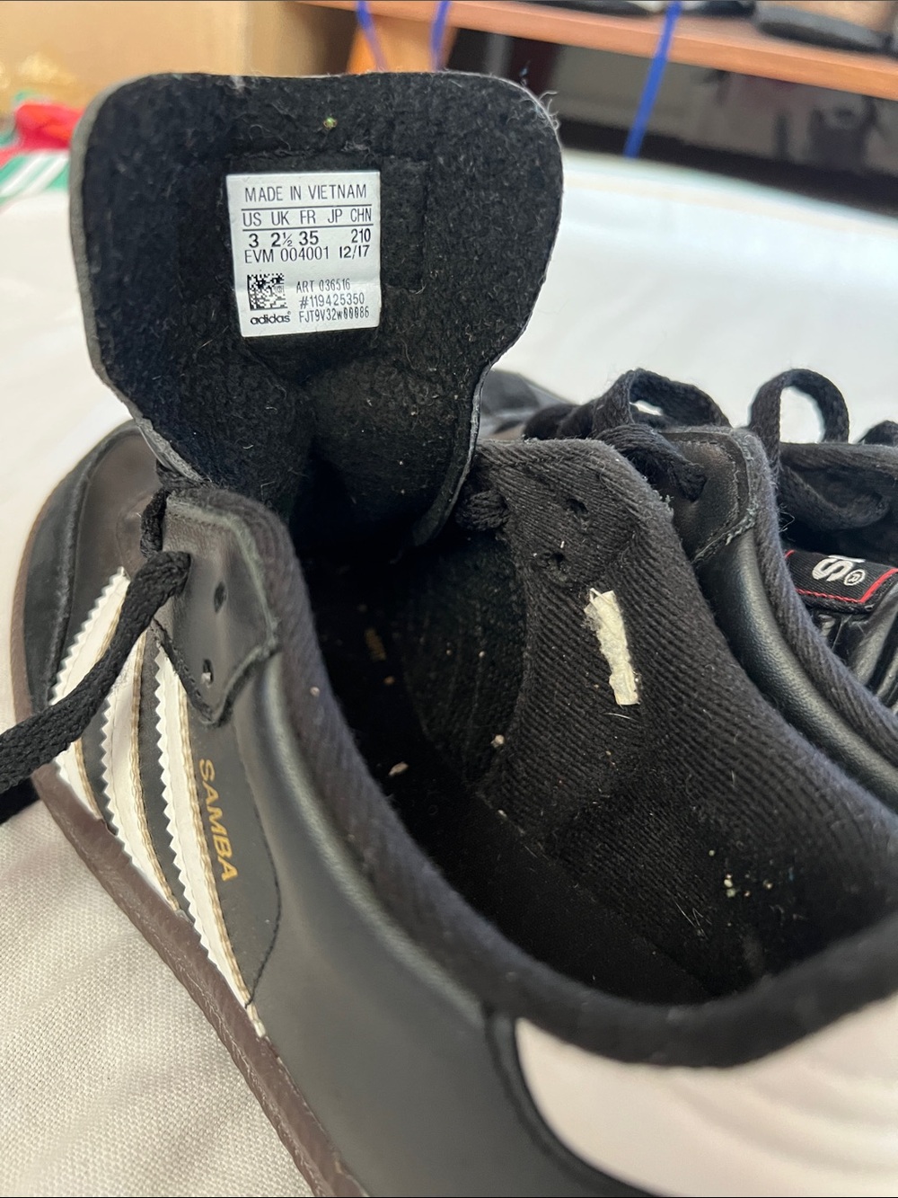 adidas Kids Samba Sneakers - Black with White Stripes